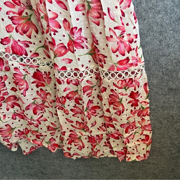 SKIES ARE BLUE Floral Flutter Sleeve Maxi Dress Pink White Size XS NWOT Flaw - Picture 7 of 14